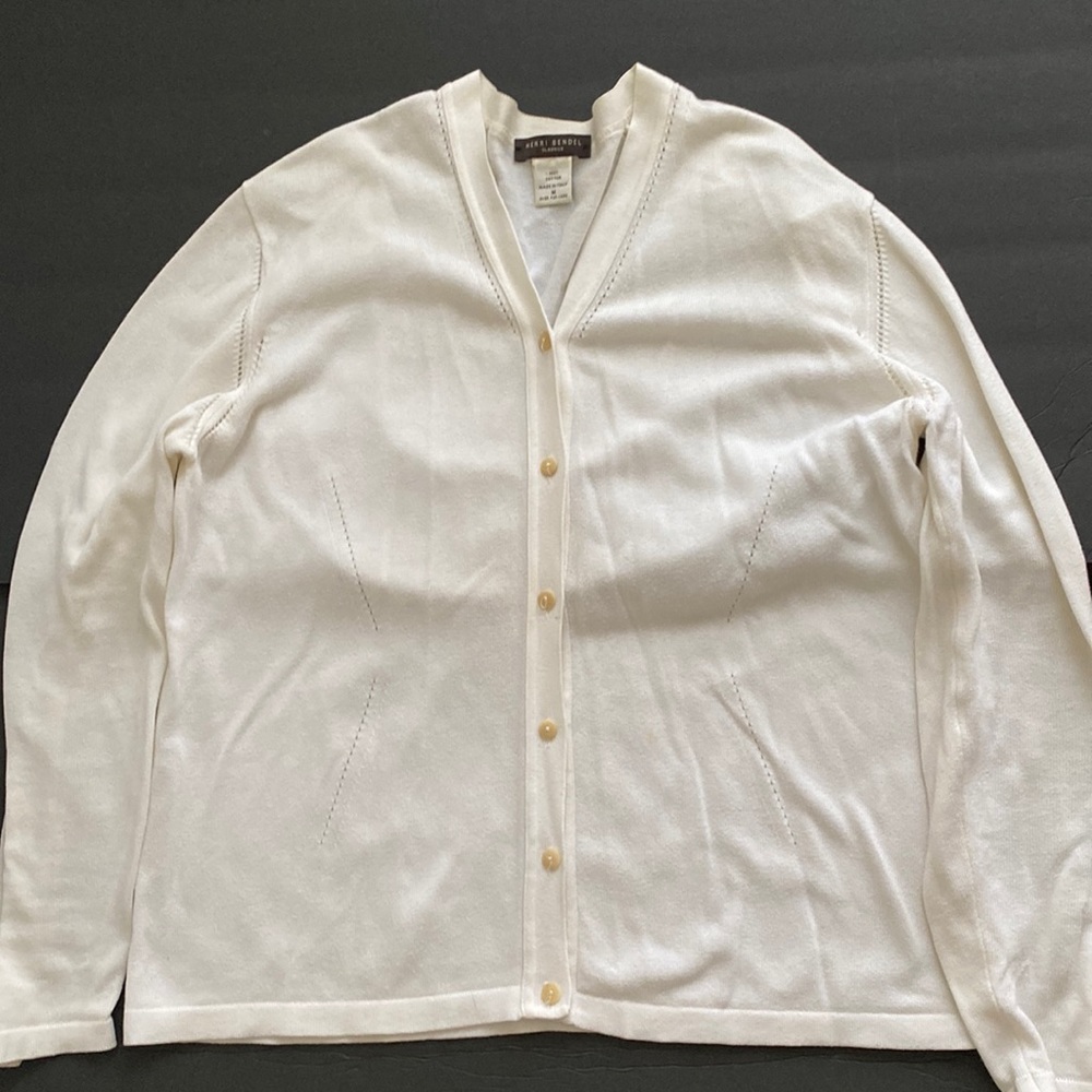 Henri Bendal Cream V-Neck Cardigan M
